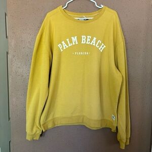 Shark Tee Palm Beach Florida Mustard Yellow Crewneck Sweatshirt 2XL